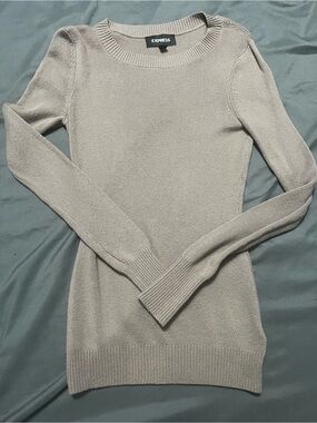 Womens express xs taupe fitted sweater